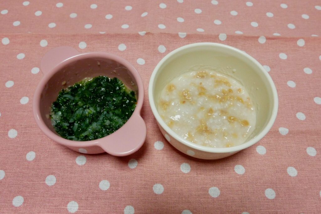 ひきわり納豆ご飯と野菜の離乳食